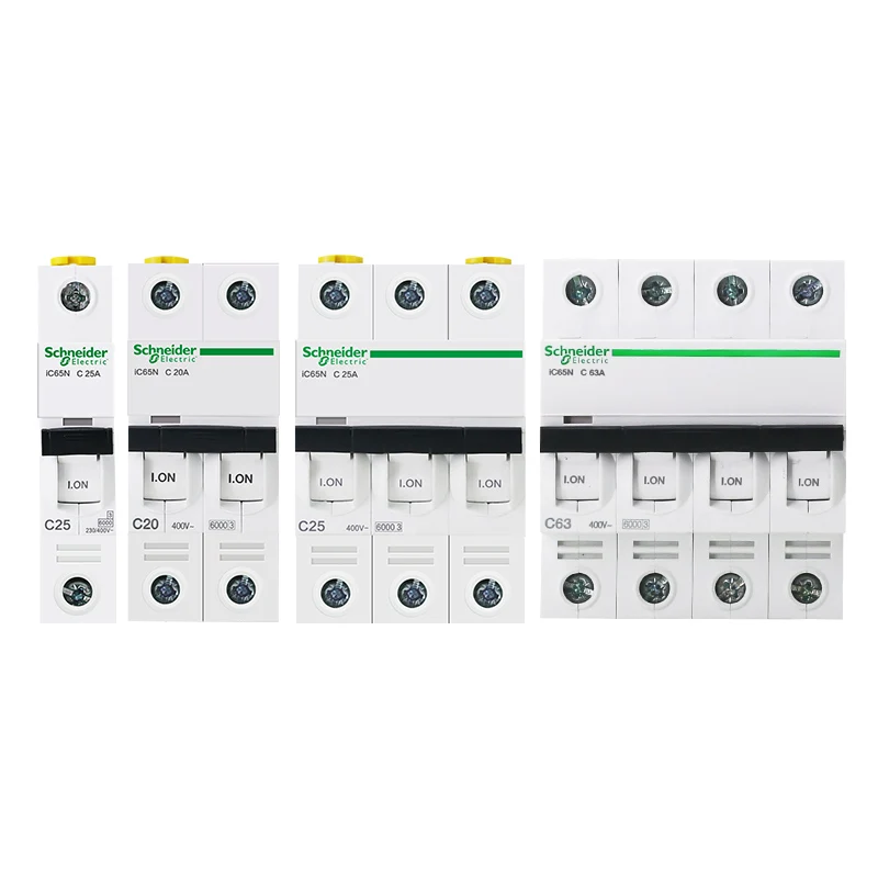 Schneider Circuit breaker Luft schalter IC65N C25 1P + N C20A 2P 3P C25A 3P C63A 4P 1A 2A 4A 6A 10A 16A 20A 25A 32A 40A 50A 63A Image