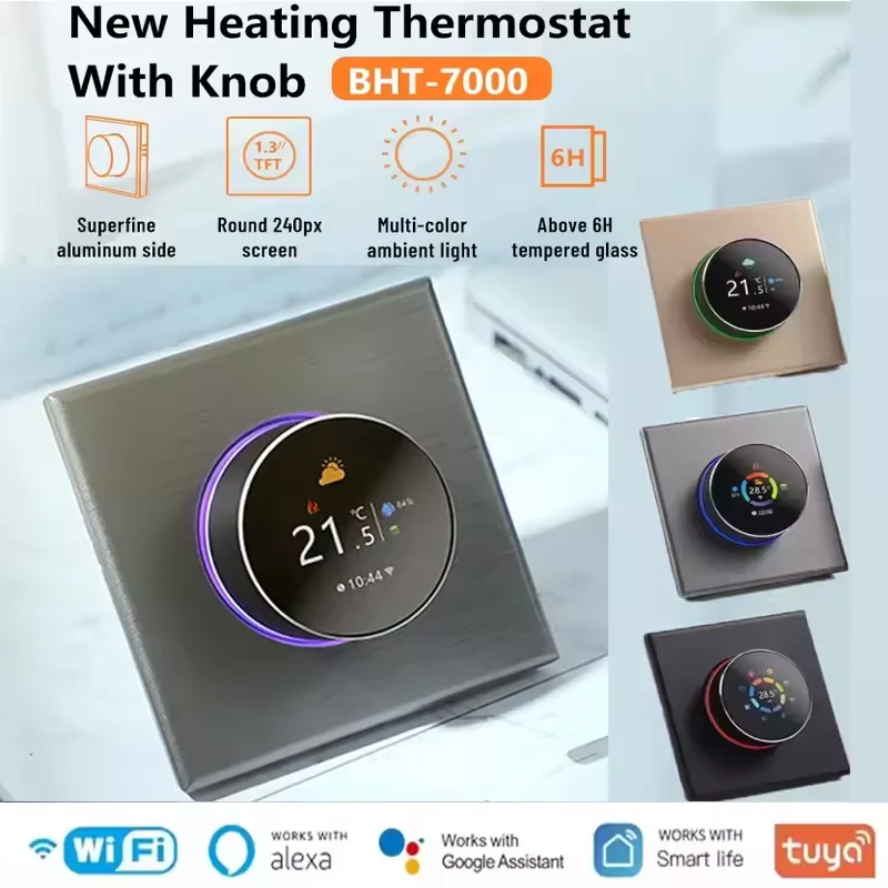 Smart knob thermostat BHT-7000 tuya fußboden heizung controller digital wireless termostato wifi smart thermostat für heizung Image