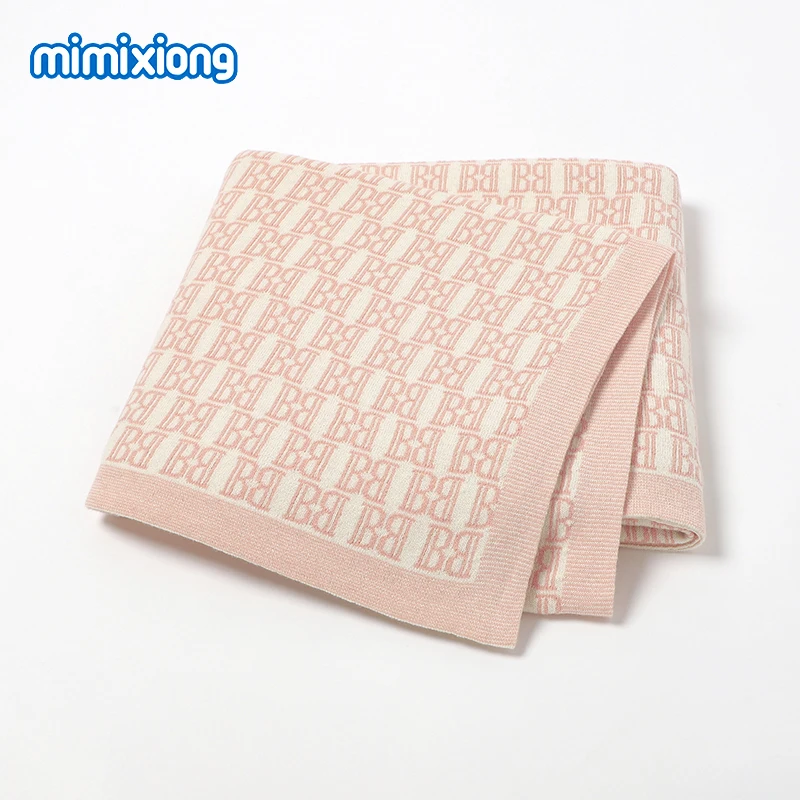 Baby Baumwoll decken für Neugeborene Jungen Mädchen stricken Kinderwagen Stuben wagen Wickel decken 100*80cm Säugling Empfangs matte Zubehör Image
