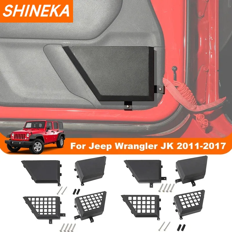 SHINEKA Schwarz Auto Vorne Hinten Tür Seite Lagerung Box Telefon Organizer Fach Tasse Halter Zubehör Für Jeep Wrangler JK 2011-2017 Image