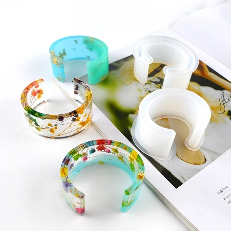 Harz-Armbandformen, Silikon-Armreifform, C-Schriftart, offene Manschette, Armband, Epoxid-Gussformen für DIY-Handwerk, Schmuckherstellung Image