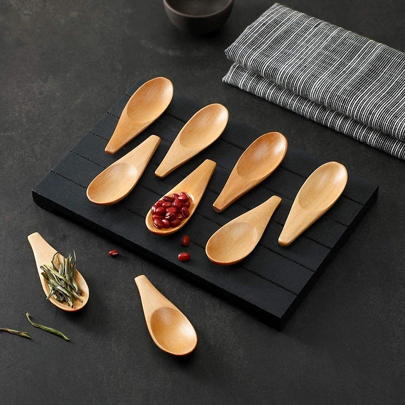 5 stücke Holz Mini Tee Löffel Würze Scoop Besteck Kaffee Tee Kleine Mini Zucker Löffel Kaffee Löffel Küche Gadgets 5 stücke 7X2,5 cm