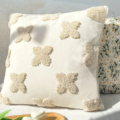 Böhmen Stil Schleife Pile Kissenbezug Für Sofa Wohnzimmer Dekorative Dekokissenbezug Atmungsaktive Image