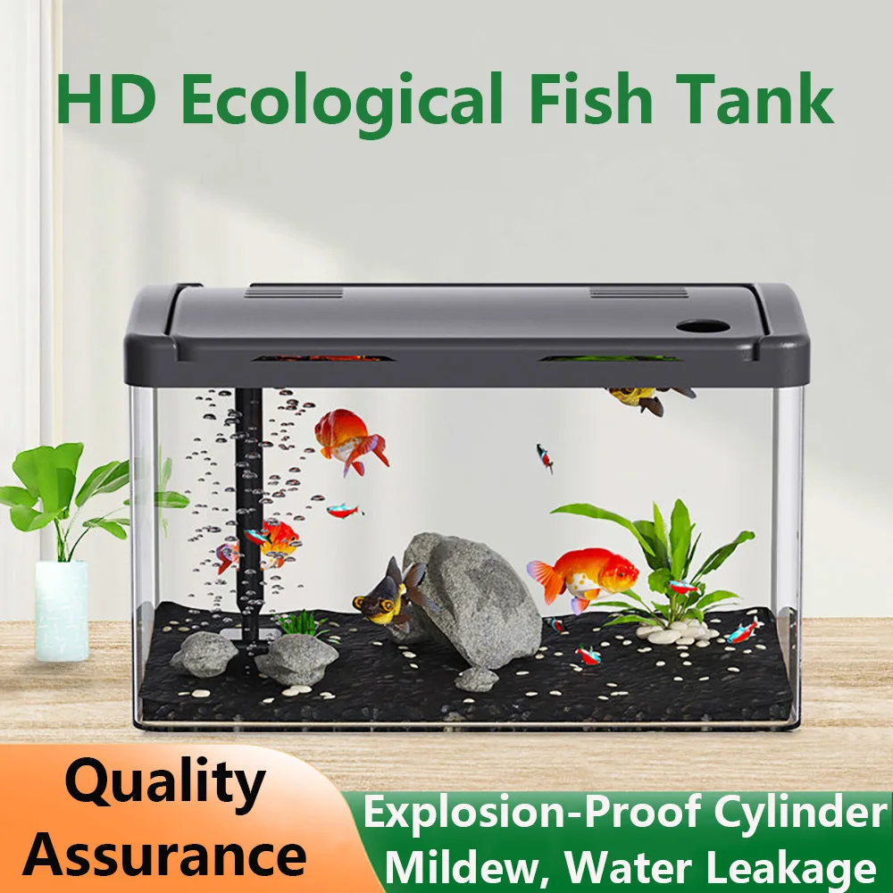 HD Aquarium transparentes ökologisches Aquarium dekoratives Aquarium für Wohnzimmer und Büro filter Aquarium sauerstoff haltiges Aquarium