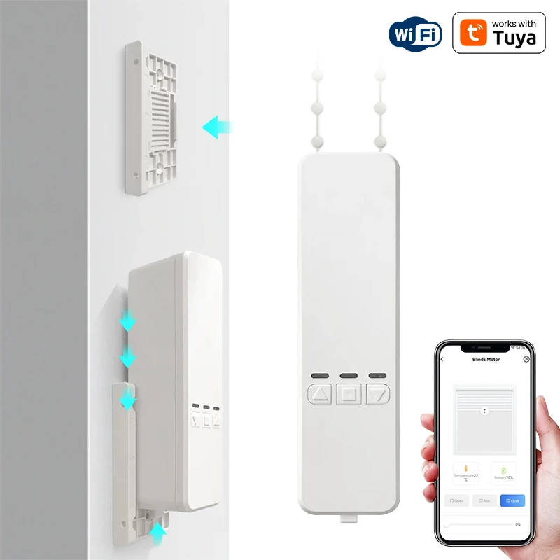 Wifi tuya smart elektrische blind fahrer motorisierte vorhang kette roller timer mit rf entferner alexa google assistent sprach steuerung Image