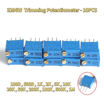 10PCS 3296W Trimmen Potentiometer1K 2K 5K 10K 20K 50K 100K 200K 500K Potentiometer Präzision Image