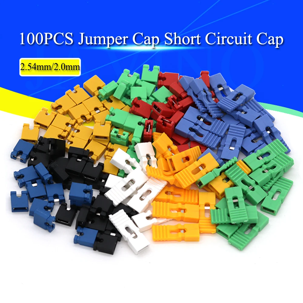 100/500/1000PCS Jumper Cap Kurzschluss Kappe Abstand 2,54mm schwarz blau rot Kurzschluss Block Pin Stecker Kappe lange Griff Kappe Image