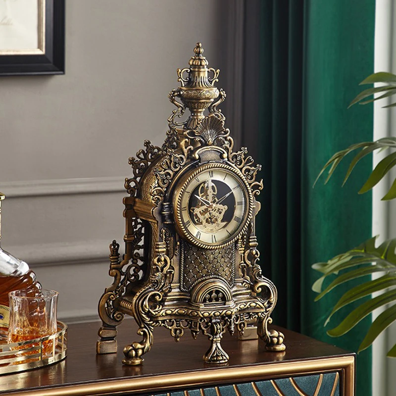 Große kreative Retro Tisch uhr stille Ausrüstung Luxus Interieur Antiquitäten Vintage Schreibtisch uhr Dekoration und Tisch zubehör Image