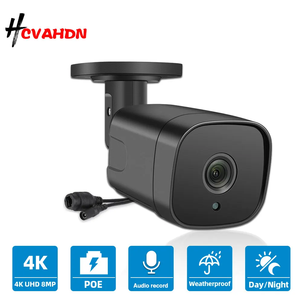 4k poe ip Überwachungs kamera 8mp onvif h265 Audio Outdoor Metall hülle wasserdichte HD Nachtsicht Video Überwachungs kamera für nvr Image