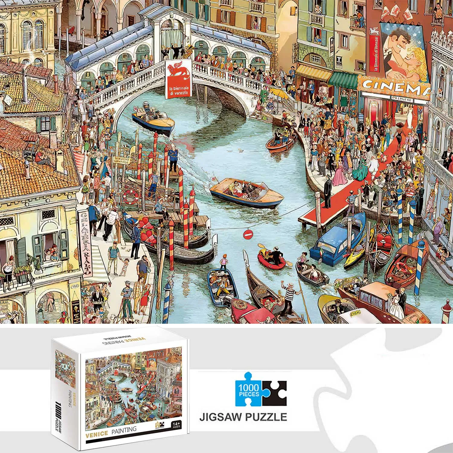 1000 Teile Venedig Malerei Puzzle Home Decor Erwachsene Puzzlespiele Familienspaß Bodenpuzzles Lernspielzeug für Kinder Image