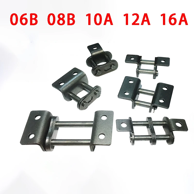 06B 08B 10A 12A 16A Rollenkette, gebogene Platte, Kettenschnalle, einseitiger Förderbandantrieb, Getriebekette, Verbindungsanschluss Image