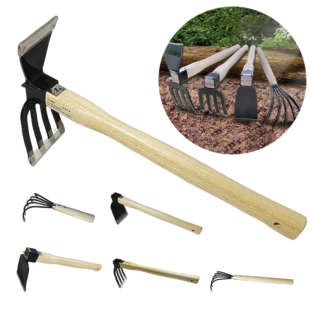 5-Klauen-Rechen Garten Hand Rechen Werkzeug Garten Rechen Grubber Garten Hand Hacke & Pinne zum Graben Unkraut Gartenarbeit und Kultivieren