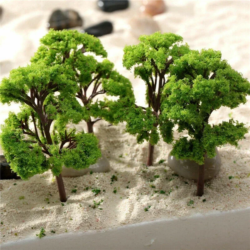 10 * Modell Bäume Eisenbahn Diorama Mini Landschaft Kunststoff Skala Szene 4CM Dekoration Für Häuser Schreibtische Wohnzimmer
