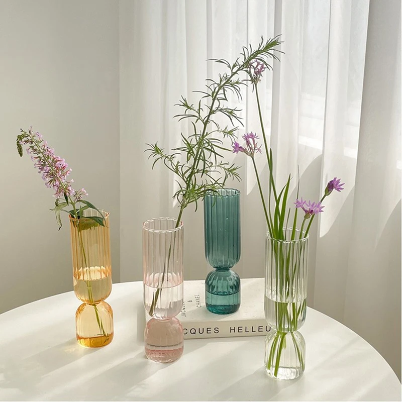 Nordische Glasvase kleine Glas vasen Blumen arrangement Wohn accessoires moderne Wohnzimmer Glas verzierung
