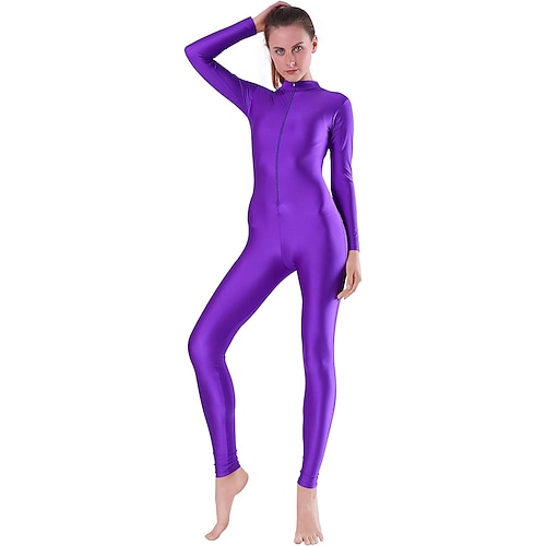 Zentai-Anzüge Cosplay Kostüm Ganzkörperanzug Ninja Karnevalskostüm Ganzkörperanzug Königstag Damen Trikots Sexy Kostüm Einfarbig Elasthan Lycra Kostüm für Halloween Karneval Maskerade Erwachsene Image
