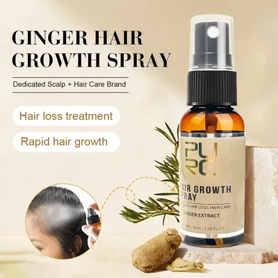 PURC Hair Growth Spray Hair Loss Treatment Oil for Men Women Ginger Fast Hair Regrowth Thinning Hair