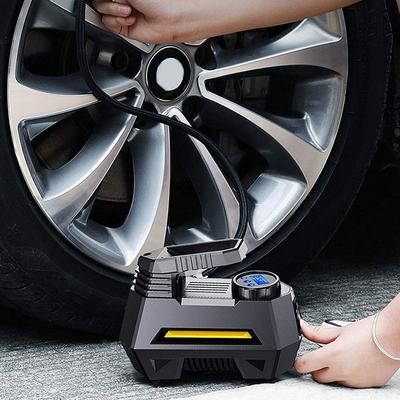 Digital Tyre Inflator Air Compressor Tyre Pump 100 PSI 12V With 2 Ways To Screw Clip On Valve Connector Car