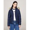 Steppjacke TOMMY JEANS "TJW BASIC HOODED DOWN JACKET EXT", Damen, Gr. XS (34), blau (schwarz night navy), Web, Steppware, Obermaterial: 100% Polyester. Futter: 100% Polyester. Wattierung: 70% Daunen, 30% Federn, unifarben, casual, regular fit...