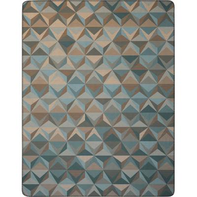 Wohndecke BIEDERLACK "Glacier", grün (petrol, beige), B:150cm L:200cm, Baumwolle, Polyacryl, Polyester, Wohndecken, mit geketteltem Zierstich Image