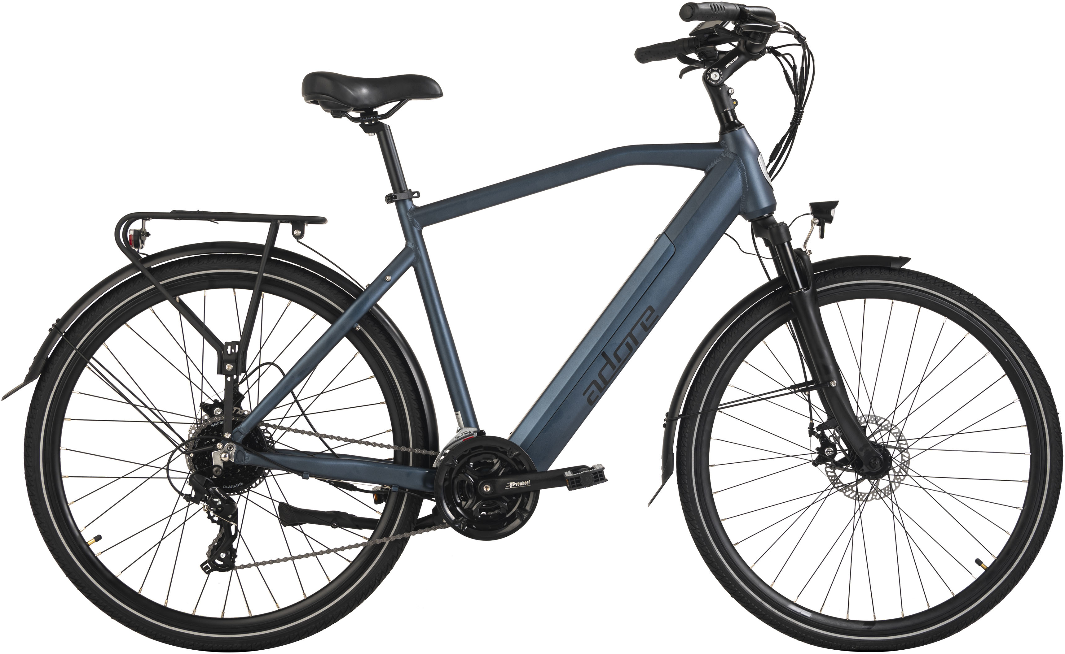 E-Bike ADORE "ATR-190" Gr. 53, blau (dunkelblau matt, schwarz), Elektrofahrräder, 53cm, 28 Zoll (71,12cm), Pedelec, Elektrofahrrad für Herren, Topseller Image