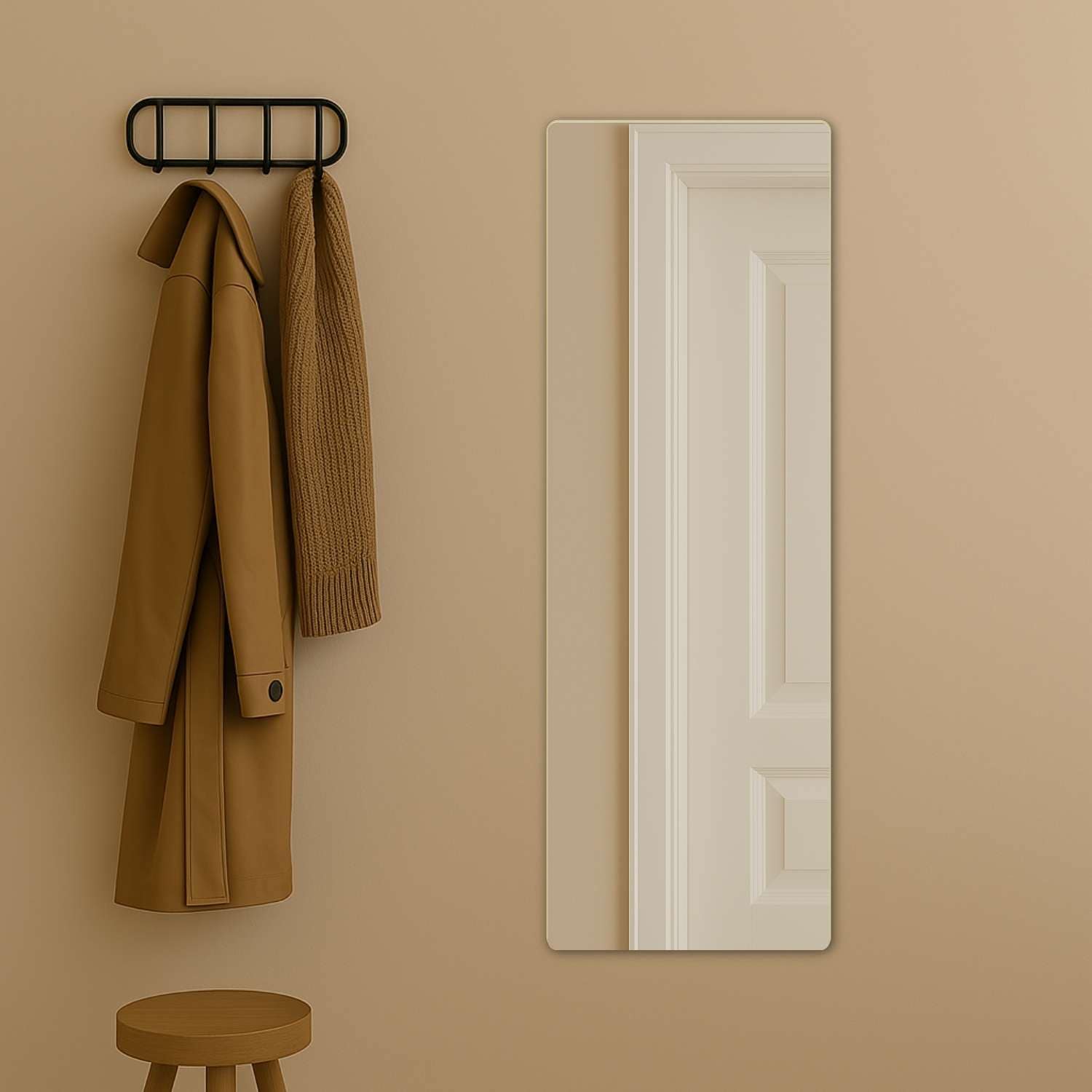 Spiegel LOEVSCHALL "Refine Wandspiegel rechteckig – eleganter Designspiegel mit edlem", gold (goldfarben), B:55cm H:160cm T:1,5cm, Spiegelglas, Spiegel, Rahmen in vielen Größen & Farben für Bad, Flur & Schlafzimmer Image