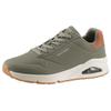 Sneaker SKECHERS "UNO-SUITED ON AIR", Herren, Gr. 48,5, grün (olivgrün), Lederimitat, Veloursleder, sportlich, Schuhe, Freizeitschuh, Halbschuh, Schnürschuh mit modischer Keilsohle