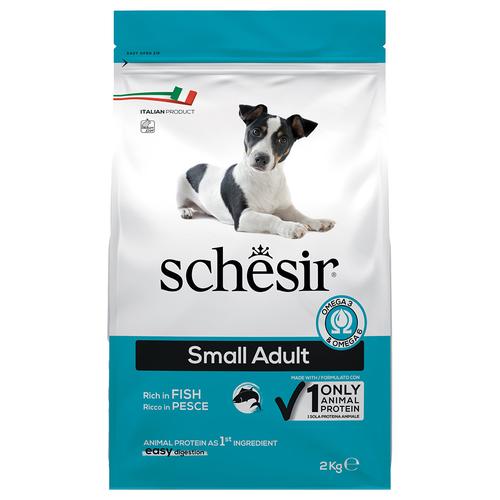 2kg Schesir Dog Small Adult mit Fisch Hundefutter trocken