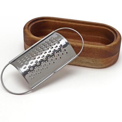 Cheese Grater - Stainless Steel Cheese Grater With Wood Container Hand Grater