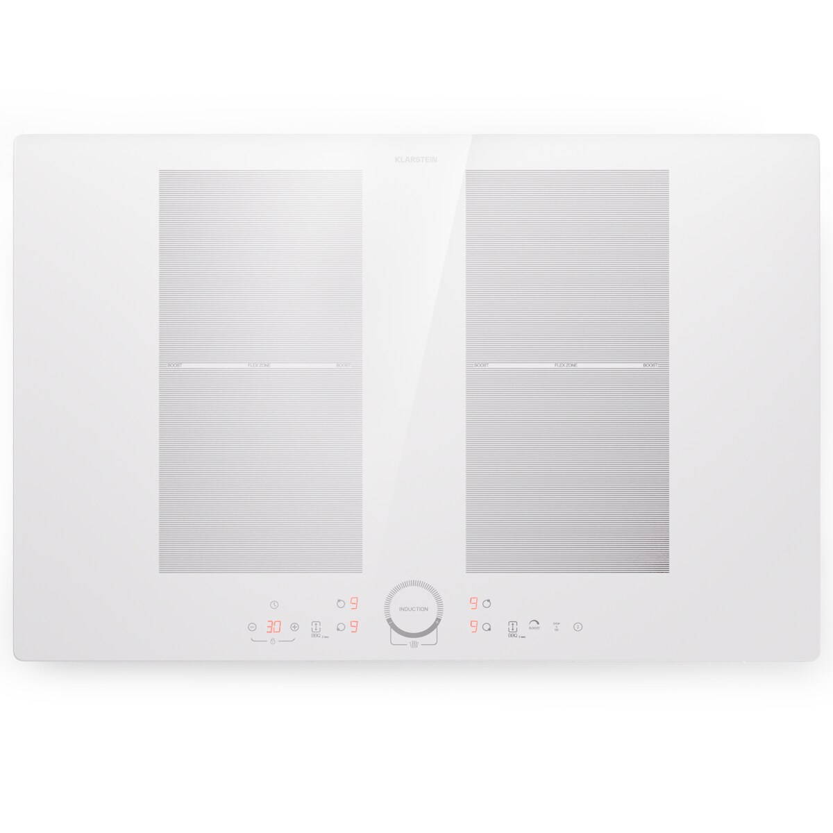 Klarstein Delicatessa 77 Flex Einbaukochfeld Induktion 4 Zonen 7000W Glaskeramik Weiß Image