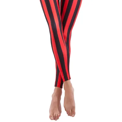 Leggings Streifen, rot/schwarz