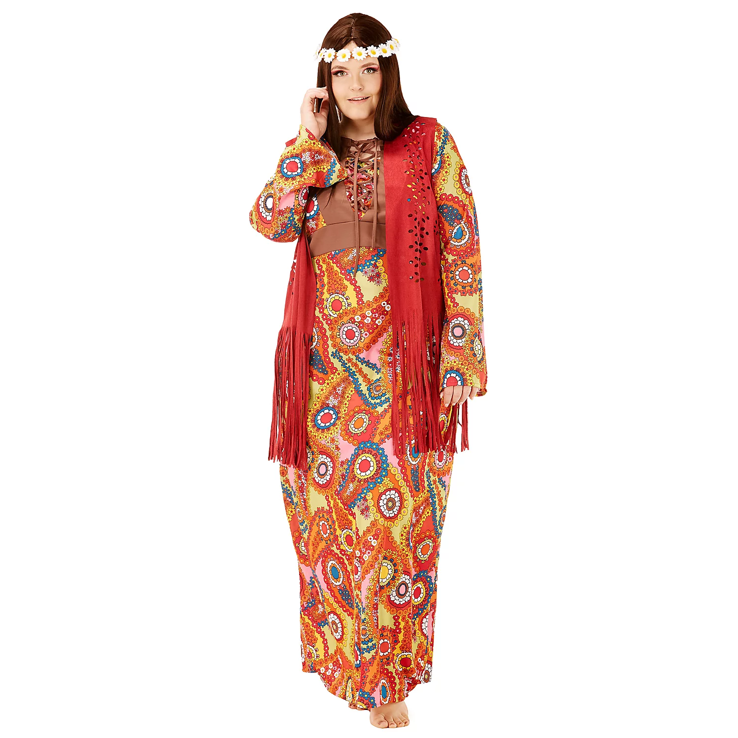 Hippie-Kleid Paisley für Damen