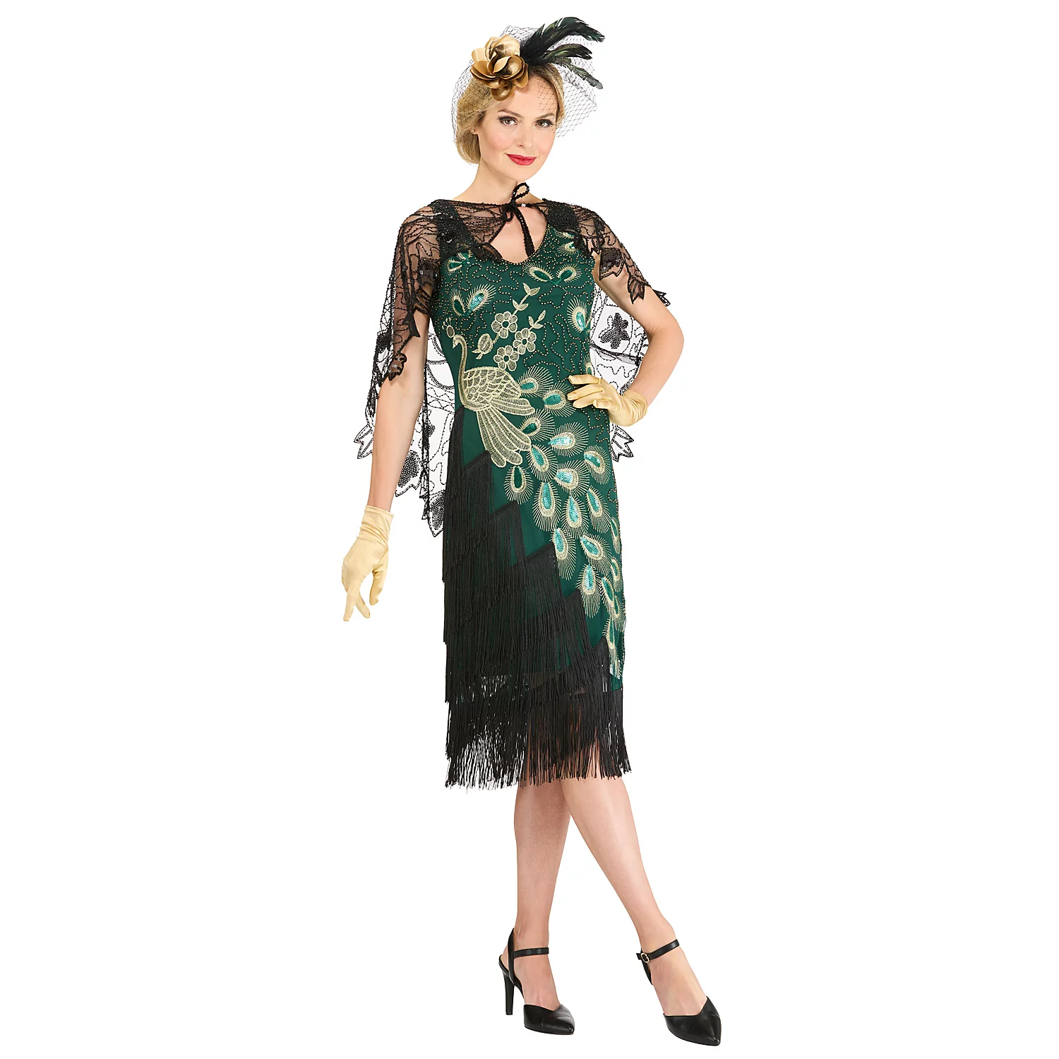 20er-Jahre-Kleid Pfau für Damen Image