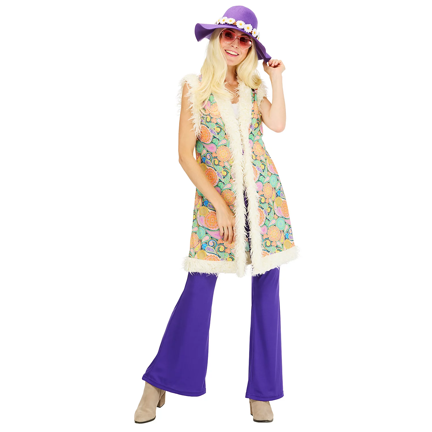 Kostüm Hippie für Damen, violett-color Image