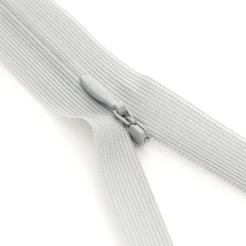 buttinette Fermeture à glissière invisible, gris clair, non séparable