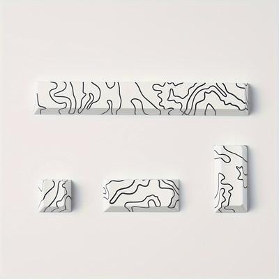 TEMU White Line Keycap Set For Keyboards, Pbt Material, Sublimated, Oem Height, Minimalist Style, Includes Esc, Space, And Enter Keycaps Image