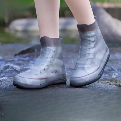 TEMU 1pair Latex Waterproof Shoe Covers, Silicone Non-slip Shoe Covers, Thickened Wear-resistant Outdoor Shoe Covers For