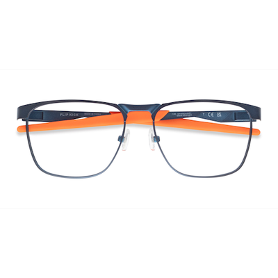 Unisex s square Navy Metal Prescription eyeglasses - Eyebuydirect s Oakley Flip Kick