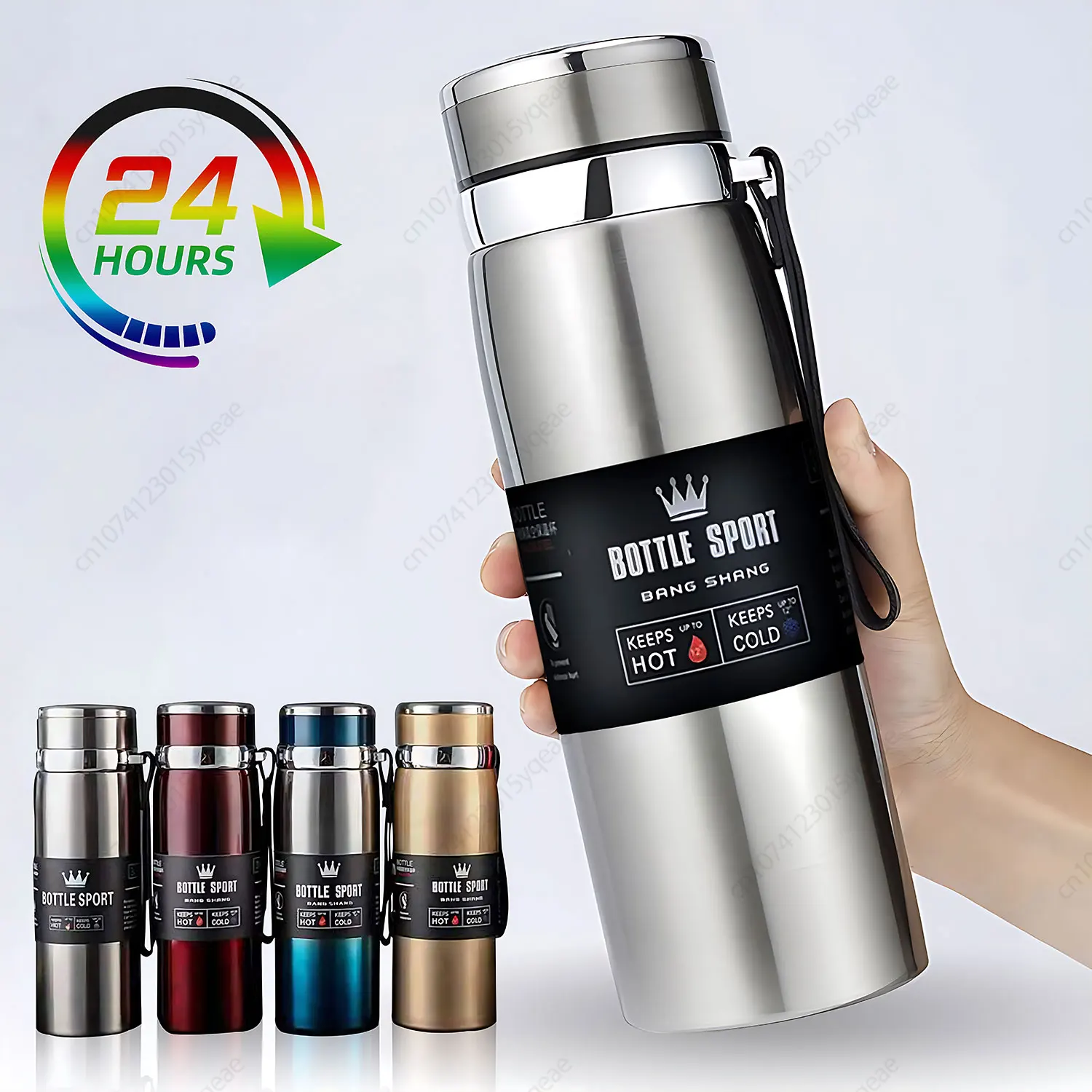 1000ml Thermal wasser flasche Thermoskanne Vakuum flasche Doppel Edelstahl Kaffee Tee isolierte Tasse auslaufs icher für Büro Image