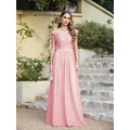 Chiffon Cocktail Hochzeit Geburtstag lange Brautkleid sexy ärmellose Rücken hohl Kleid Frauen A-Linie V-Ausschnitt Blumen spitze