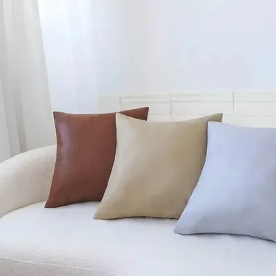 Pu Leder Kissen bezug Kissen bezug nordische dekorative Kissen für Sofa Wohnzimmer Wohnkultur 18x18 Image