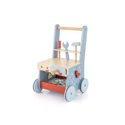 Costway 2-in-1 Toddler Wooden Baby Push Walker with Multi-Activity Center