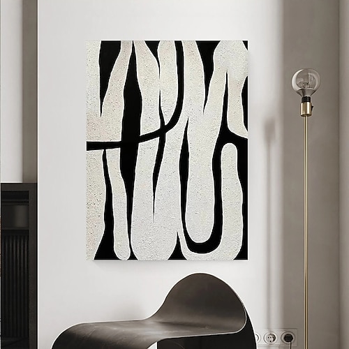 beiges Wabi Sabi Ölgemälde handgemachte Wandkunst schwarz beige abstraktes Gemälde großes schwarzes minimalistisches Gemälde Wandkunst Gemälde handgemachtes beige strukturiertes Leinwandgemälde Image