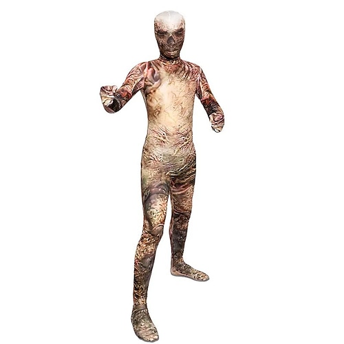Karnevalskostüm Ganzkörperanzug 2026 Totenkopf Zalgo-Monster Karneval Cosplay Kostüm Bodysuits Cosplay Kinder Erwachsene Herren Jungen Karneval Maskerade Party Halloween Leistung Einfaches Image