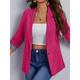 Women's Blazer Work Stripe Solid Color Warm Stylish Regular Fit Outerwear Long Sleeve Spring Light Blue S