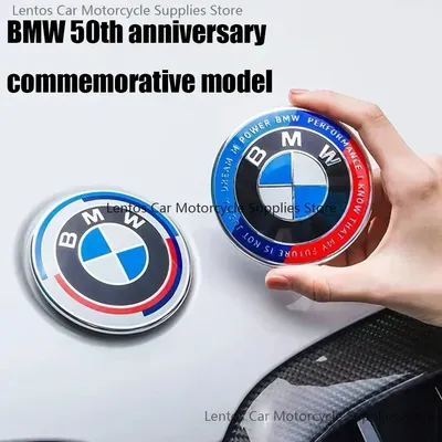 Modified Front and Rear Logo Wheel CapsSuitable for BMW Car Logo 7pcs 50th Anniversary Special