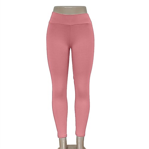 Per donna Pantaloni da yoga Leggings da yoga Fascia Elastica Vita Alta Pilates Allenamento in Palestra Allenamento Collant Tinta unica Nero Rosa Blu marino Gli sport Abbigliamento sportivo
