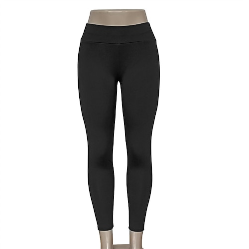 Per donna Pantaloni da yoga Leggings da yoga Fascia Elastica Vita Alta Pilates Allenamento in Palestra Allenamento Collant Tinta unica Nero Rosa Blu marino Gli sport Abbigliamento sportivo