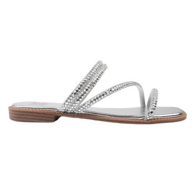 Where's That From - Damen Sandalen "Dream", Strassbesatz (Silber)