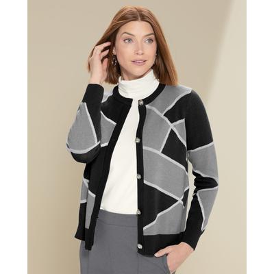 Draper's & Damon's Women's Graphic Colorblock Sweater - Black - XL - Misses