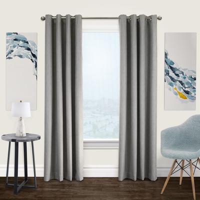 Wide Width Newberry Blackout Grommet Curtain Panel by Thermaplus in Greige (Size 52